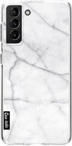 Casetastic Samsung Galaxy S21 Plus 4G/5G Hoesje - Softcover Hoesje met Design - White Marble Print