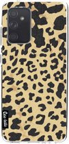 Casetastic Samsung Galaxy A52 (2021) 5G / Galaxy A52 (2021) 4G Hoesje - Softcover Hoesje met Design - Leopard Print Sand Print