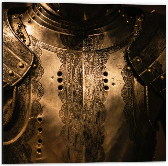 Dibond - Harnas van ridder uit de Geschiedenis - 50x50cm Foto op Aluminium (Wanddecoratie van metaal)
