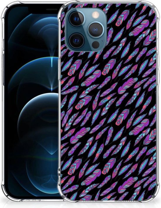 Coque GSM iPhone 12 | 12 Pro Case avec texte avec bordure transparente  Couleur des plumes | bol.com