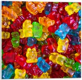 Forex - Gekleurde Gummybeertjes - 50x50cm Foto op Forex