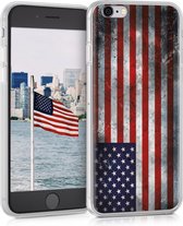kwmobile telefoonhoesje voor Apple iPhone 6 / 6S - Hoesje voor smartphone in blauw / rood / wit - Retro Vlag Verenigde Staten design