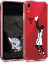 kwmobile telefoonhoesje voor Apple iPhone XR - Hoesje voor smartphone in zwart / wit / transparant - Basketballer design