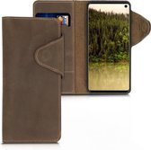 kalibri telefoonhoesje voor Samsung Galaxy S10 - Hoesje met pasjeshouder en standaard - bruin - Wallet case