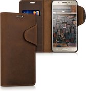 kalibri telefoonhoesje voor Samsung Galaxy J5 (2016) - Hoesje met pasjeshouder en standaard - bruin - Wallet case
