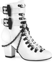 Demonia Enkellaars -37 Shoes- VIVIKA-128 Doodskist Wit