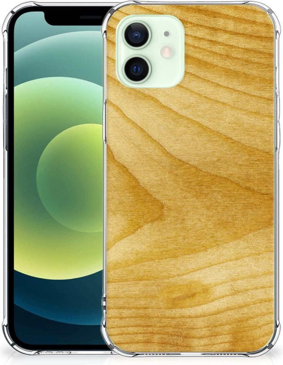 iPhone 12 Mini Stevig Telefoonhoesje Licht Hout
