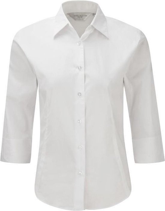 Russell Collection Ladies / Ladies 3/4 Sleeve Easy Care Sensitive Shirt (Wit)
