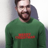 Foute Kersttrui Groen Merry Christmas - Maat XL - Kerstkleding voor dames & heren