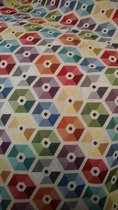 Gobelin stof  Multicolor Geometric, voor interieurdecoratie, Lengte 1 Meter, Breedte 1.40 Meter.