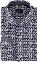 GENTS | Overhemd Heren Volwassenen print cirkels blauwrood Maat M 39/40