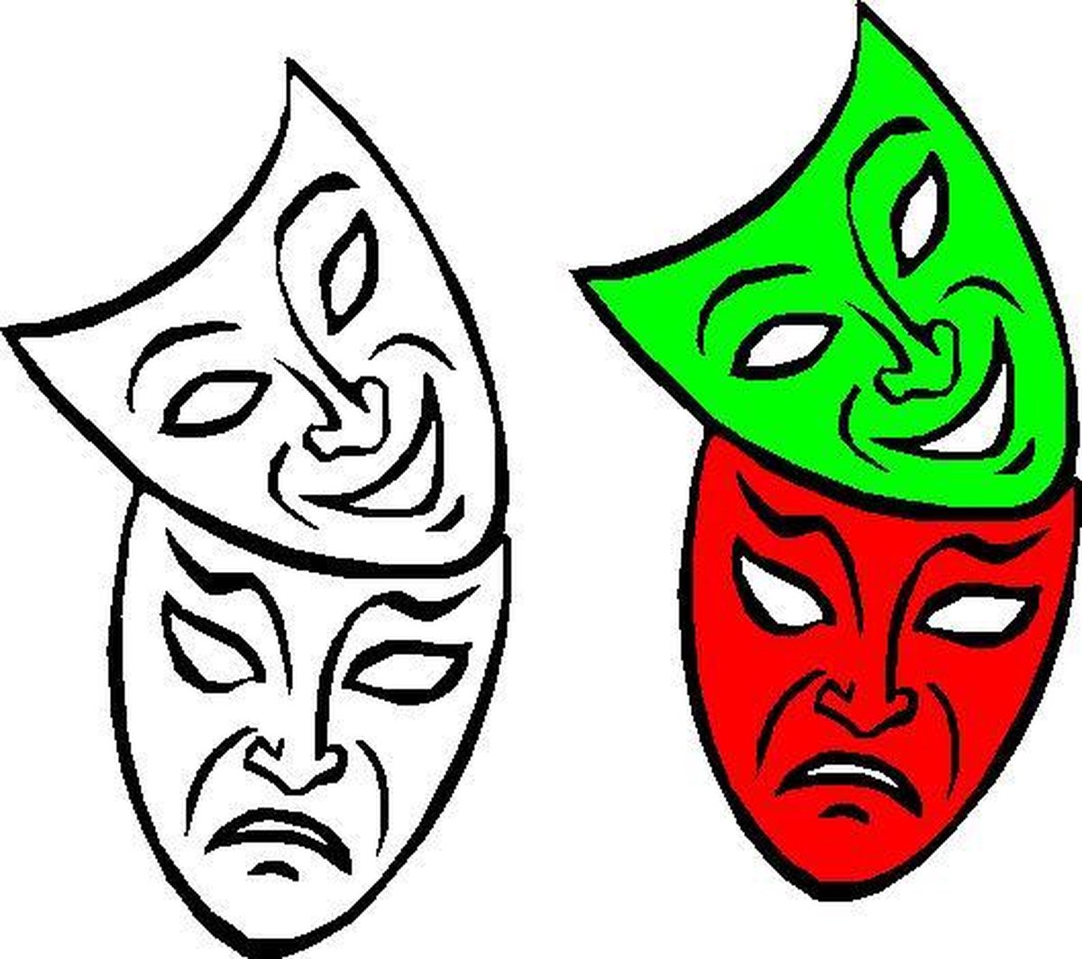 Carnaval raamsticker Tries/Blij zwart/wit groot