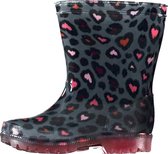 Xq Footwear Regenlaarzen Meisjes Led Rubber Grijs/rood Maat 27