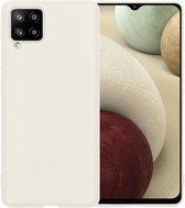 Samsung A12 Hoesje Back Cover Siliconen Case Hoes - Wit