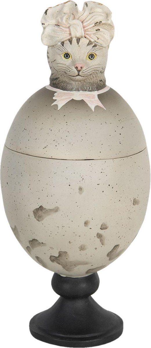 Clayre & Eef Beeld Kat 28 cm Beige Polyresin Woonaccessoires