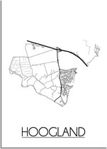 Hoogland Plattegrond poster A4 (21x29,7cm) - DesignClaud