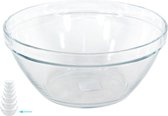 1x Glazen chipsschalen/keukenschalen Pompei 26 cm/3.6 liter - Schalen/kommen/mengkommen van glas