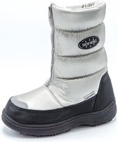 Snowworld Snowboots - Dames - Zilver/Zwart - Gevoerde laars - ritssluiting voorop - Maat 38