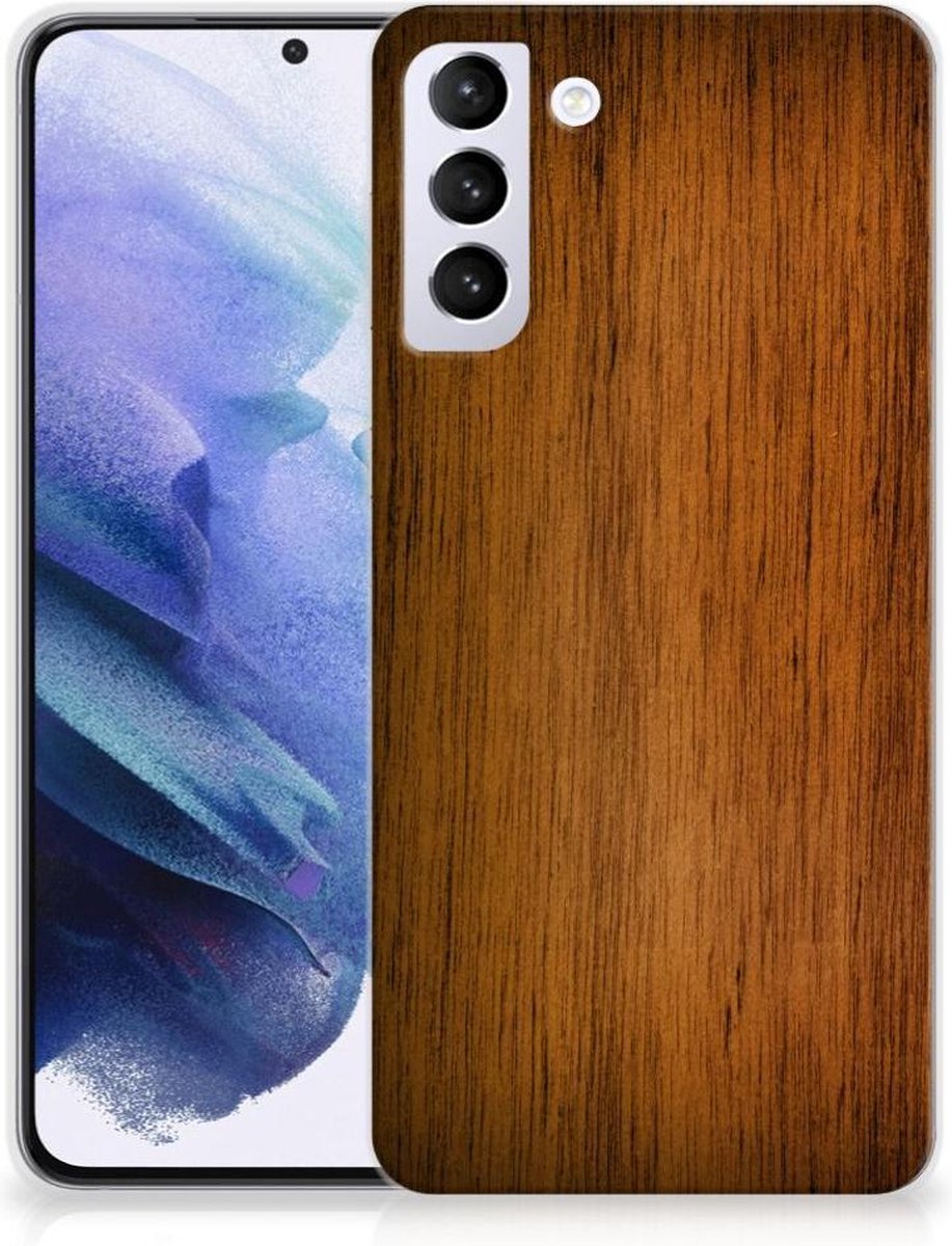 Samsung Galaxy S21 Plus Bumper Hoesje Donker Hout