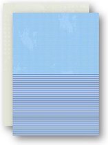 NEVA053 Nellie Snellen - Background decoupage sheet A4 - 5 achtergrondvellen - dubbelzijdig - sea stripes&dots - turquoise blauw strepen en puntjes