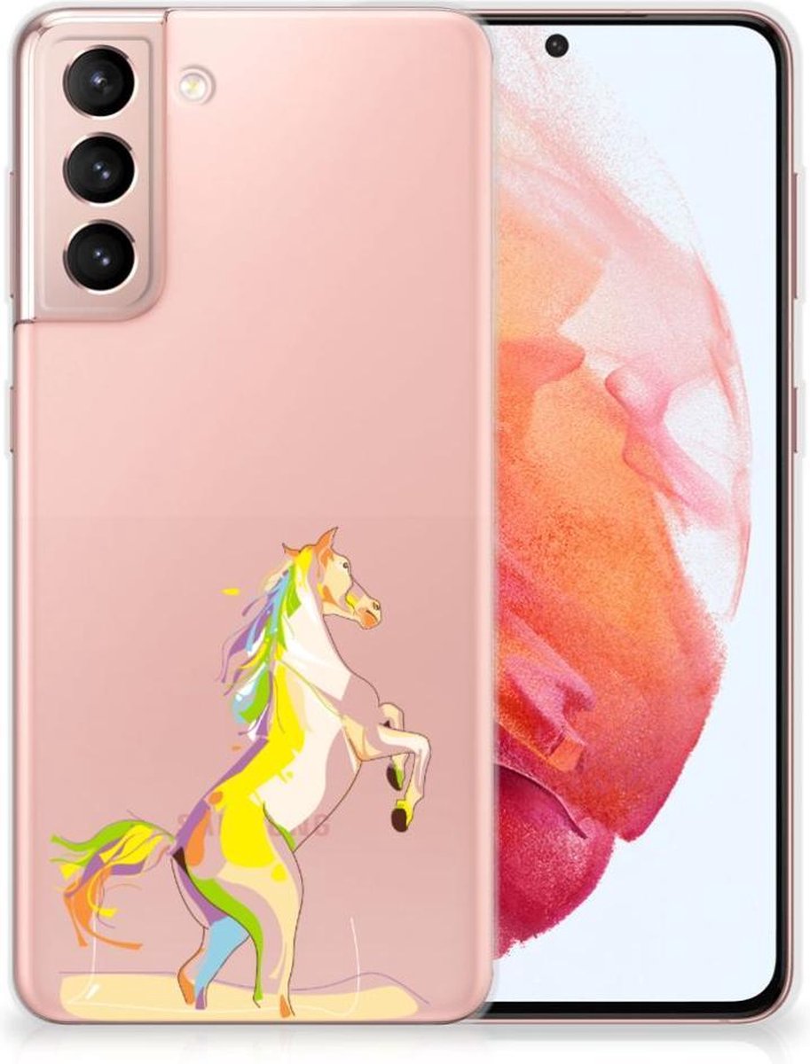 Samsung Galaxy S21 Telefoonhoesje met Naam Horse Color