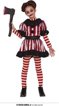 Fiestas Guirca Verkleedjurk Clown Meisjes Polyester Rood/wit Mt 7-9 Jaar