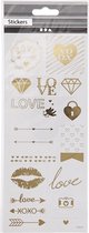 Stickers, love, 10x24 cm, goud, 1 vel