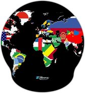 Muismat polssteun wereldkaart en vlaggen - Sleevy - mousepad - Collectie 100+ designs