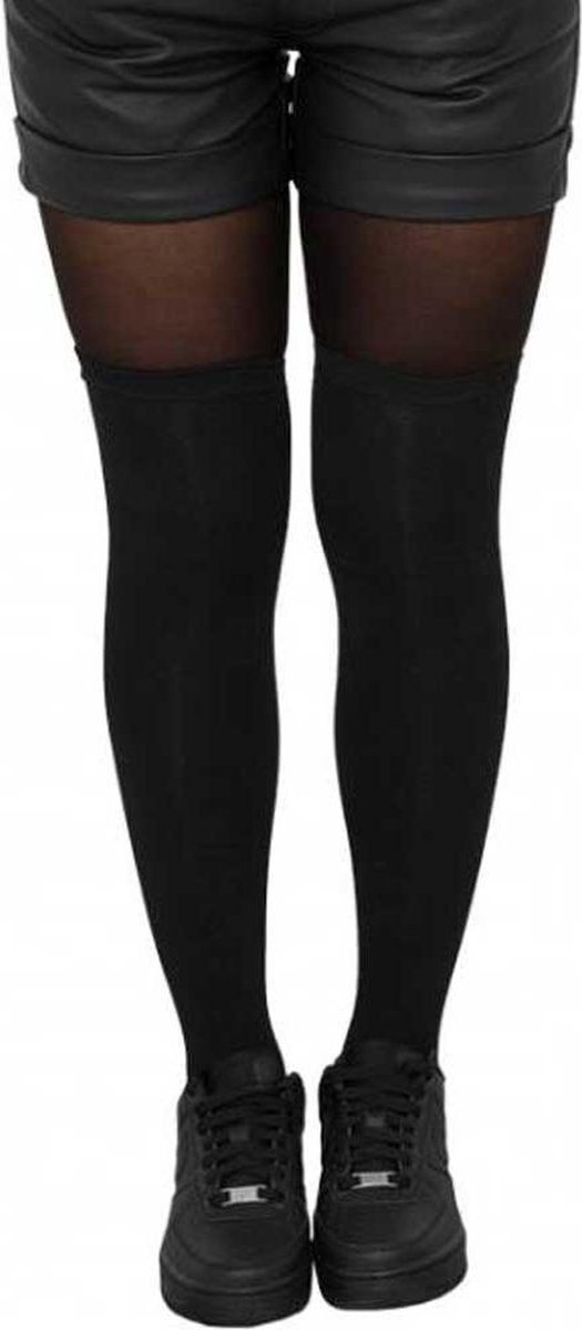 Urban Classics Overknee Socks 2-Pack Dames Kniekousen Zwart
