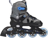 Champz Patins à roues alignées ajustables pour enfants - Semi-Softboot - Noir/Bleu - Taille 35-38 - Roulements ABEC7 - Cadre en aluminium - Rollerblades