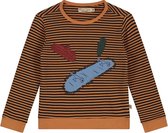 Yarn-dyed gestreept lange mouwen T-shirt met Skateboardprint