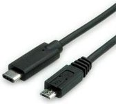 Nilox NX090301129, 1 m, USB C, Micro-USB B, USB 2.0, Mâle/Mâle, Noir