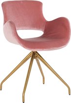 Eetkamerstoelen velvet velours gouden poten roze draaibaar (r-000SP39837)