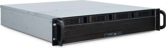 Inter-Tech 2U 2404L S-ATA Rack Zwart, Grijs