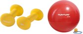 Tunturi - Fitness Set - Neopreen Dumbbellset 2 x 1,5 kg - Gymball Rood 55 cm