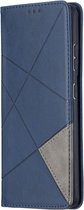 Samsung Galaxy S21 Ultra Hoesje Wallet Book Case Geometrie Blauw