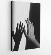Monochrome photography of a right hand  - Modern Art Canvas - Vertical - 3530615 - 80*60 Vertical