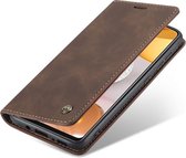 CaseMe Book Case - Samsung Galaxy S21 Ultra Hoesje - Donkerbruin