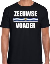 Zeeuwse voader met vlag Zeeland t-shirt zwart heren - Zeeuws dialect vaderdag cadeau shirt 2XL