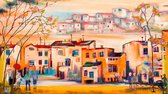 People in little european village  - Modern Art Canvas  - Horizontal - 1036043080 - 115*75 Horizontal