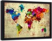 Foto in frame , Kleurrijke Wereld  , 120x80cm , multikleur , wanddecoratie
