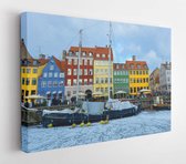 Colored facades of Nyhavn in Copenhagen in Denmark in winter - Modern Art Canvas - Horizontal -1186214725 - 50*40 Horizontal