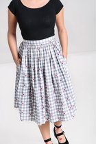 Hell Bunny Hopper Gingham 50's Swing Rok Grijs