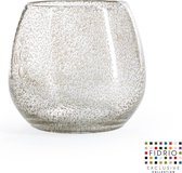 Design vaas Fiore - Fidrio BUBBLES CLEAR - glas, mondgeblazen bloemenvaas - hoogte 22 cm