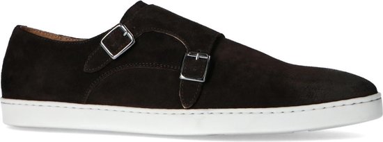 Manfield - Heren - Donkerbruine suède gespschoenen - Maat 43 | bol.com