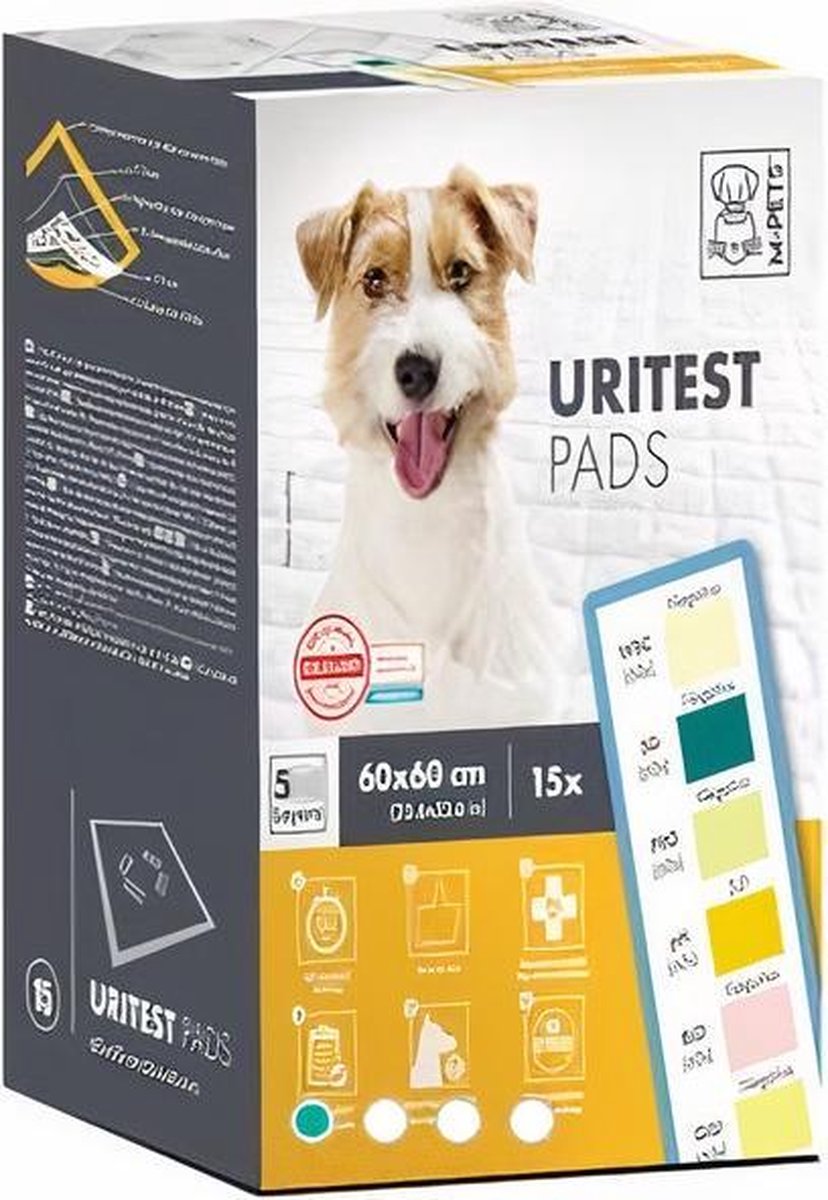 M-pets Pads Urinetest 60 X 60 Cm Textiel Wit 15 Stuks