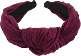 Velvet Diadeem Bordeaux Rood met Knoop