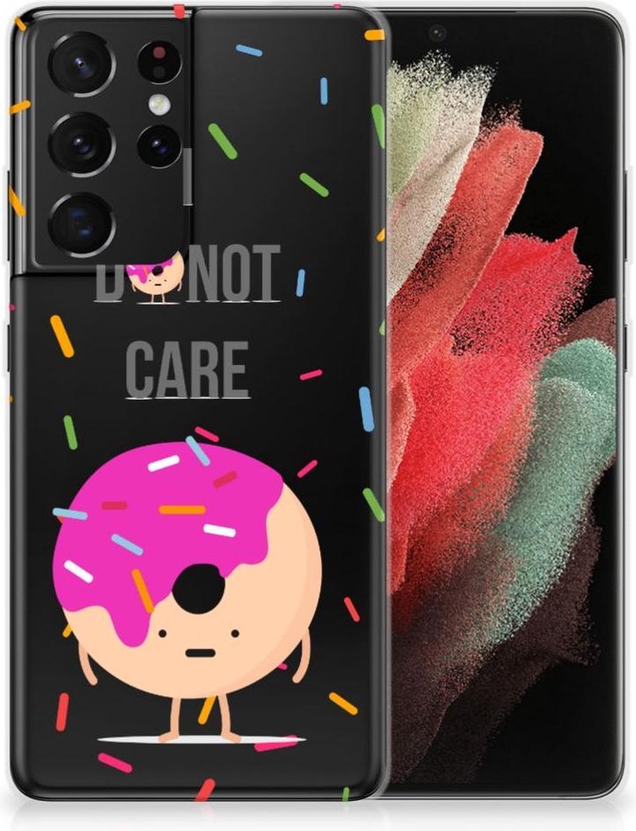 Samsung Galaxy S21 Ultra Siliconen Case Donut Roze