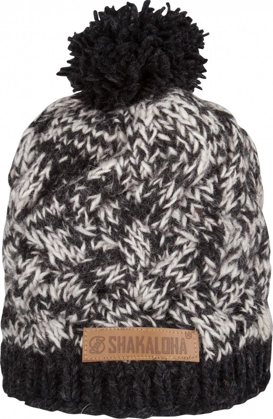 Shakaloha Gebreide Wollen Muts Heren & Dames Beanie Hat van schapenwol met polyester fleece voering - Bison Beanie Antracite Unisex - One Size Wintermuts