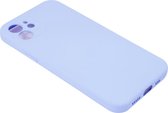 Shop4 - iPhone 12 Hoesje - Back Case Mat Licht Blauw